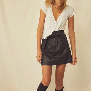NWT Free People East of Eden Vegan Mini Skirt
